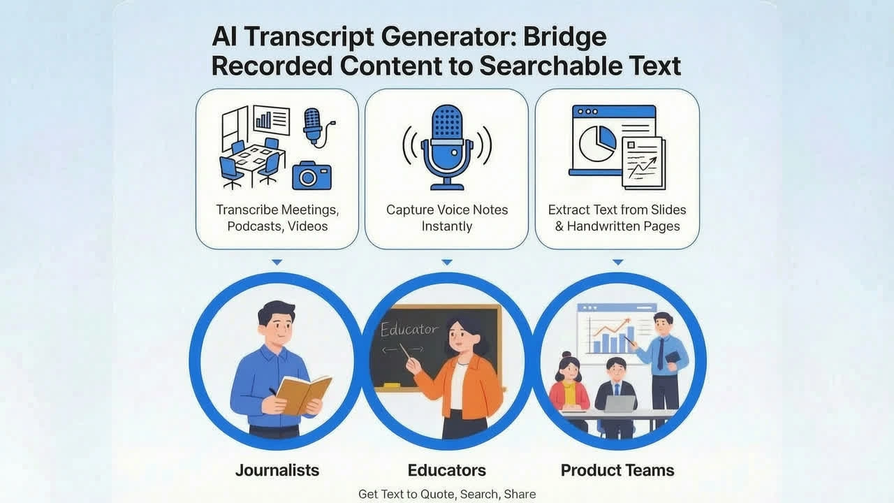 Turn Speech, Audio and Images into Text